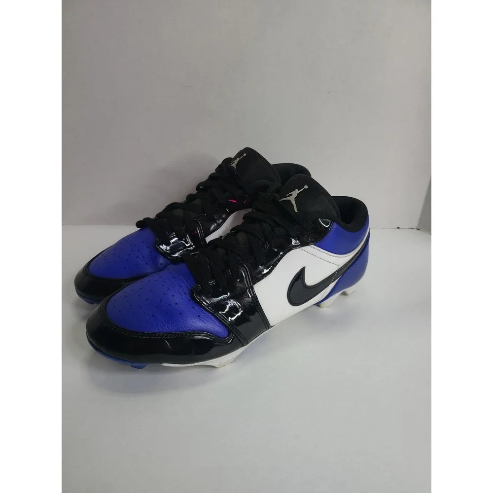 Nike Air Jordan 1 Low TD Football Cleats Royal Black White FJ6245-401 Men's 12